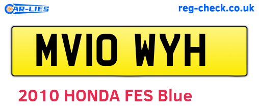 MV10WYH are the vehicle registration plates.