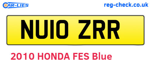 NU10ZRR are the vehicle registration plates.