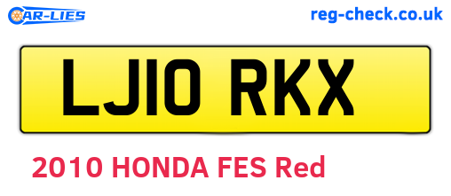 LJ10RKX are the vehicle registration plates.