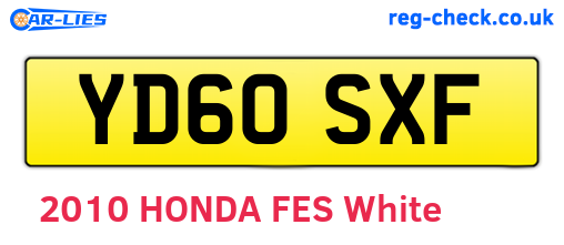 YD60SXF are the vehicle registration plates.
