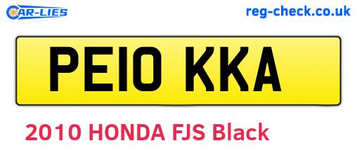 PE10KKA are the vehicle registration plates.