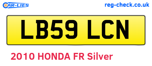 LB59LCN are the vehicle registration plates.