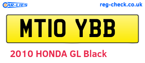 MT10YBB are the vehicle registration plates.