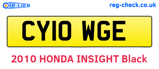 CY10WGE are the vehicle registration plates.