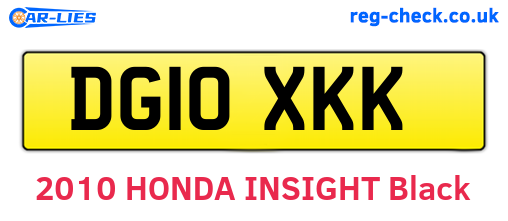 DG10XKK are the vehicle registration plates.