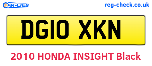 DG10XKN are the vehicle registration plates.