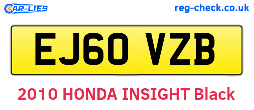 EJ60VZB are the vehicle registration plates.