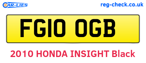 FG10OGB are the vehicle registration plates.