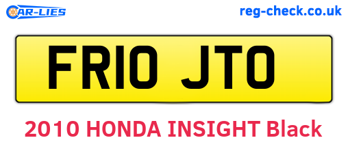FR10JTO are the vehicle registration plates.