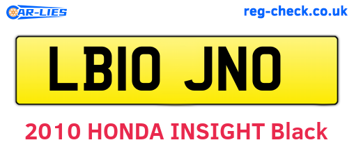 LB10JNO are the vehicle registration plates.