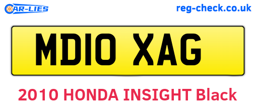MD10XAG are the vehicle registration plates.
