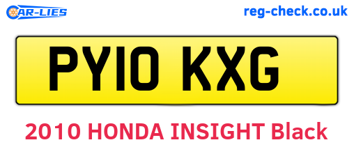 PY10KXG are the vehicle registration plates.