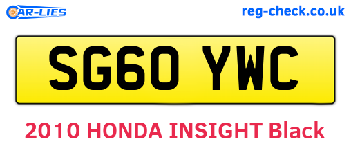 SG60YWC are the vehicle registration plates.