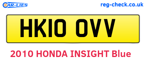 HK10OVV are the vehicle registration plates.