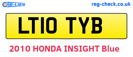 LT10TYB are the vehicle registration plates.