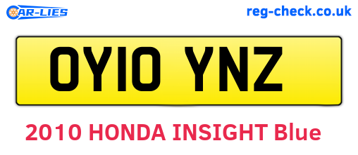 OY10YNZ are the vehicle registration plates.