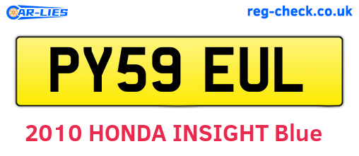 PY59EUL are the vehicle registration plates.