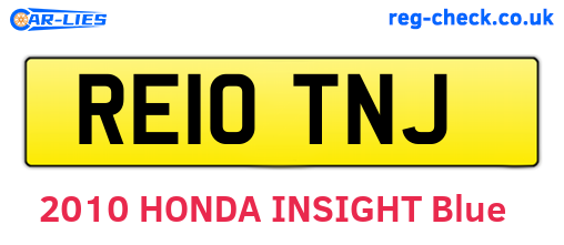 RE10TNJ are the vehicle registration plates.