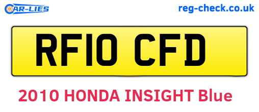 RF10CFD are the vehicle registration plates.