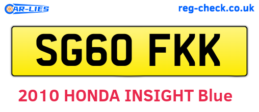 SG60FKK are the vehicle registration plates.