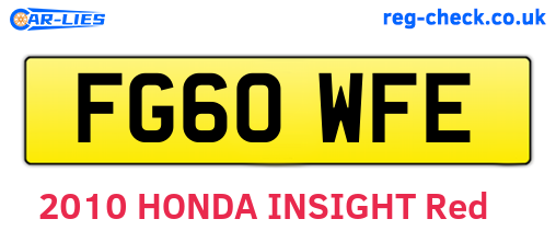 FG60WFE are the vehicle registration plates.
