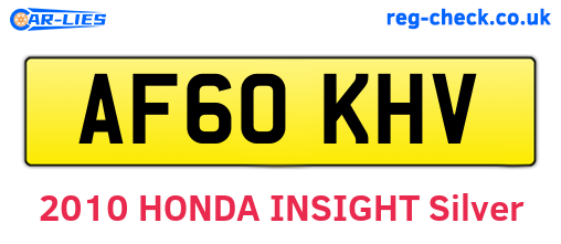 AF60KHV are the vehicle registration plates.