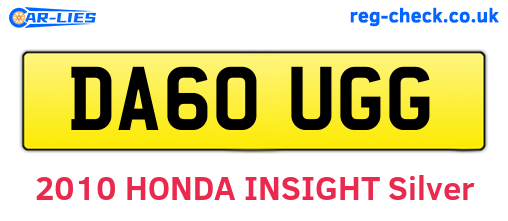DA60UGG are the vehicle registration plates.