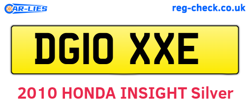 DG10XXE are the vehicle registration plates.