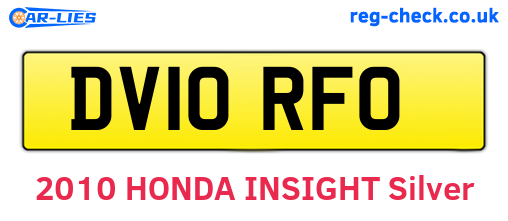 DV10RFO are the vehicle registration plates.