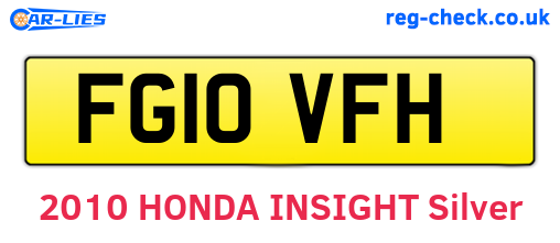 FG10VFH are the vehicle registration plates.