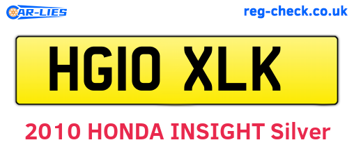 HG10XLK are the vehicle registration plates.
