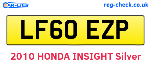 LF60EZP are the vehicle registration plates.