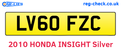 LV60FZC are the vehicle registration plates.