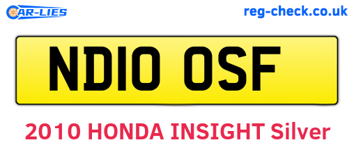 ND10OSF are the vehicle registration plates.