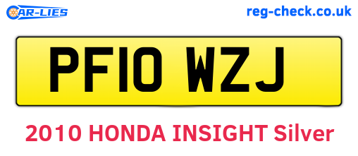 PF10WZJ are the vehicle registration plates.