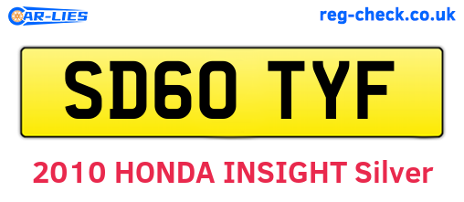 SD60TYF are the vehicle registration plates.