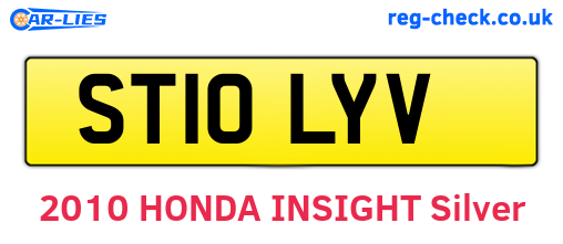 ST10LYV are the vehicle registration plates.