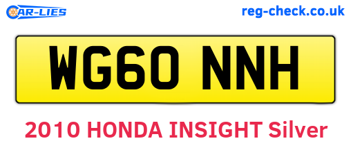 WG60NNH are the vehicle registration plates.