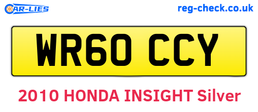 WR60CCY are the vehicle registration plates.