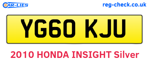 YG60KJU are the vehicle registration plates.