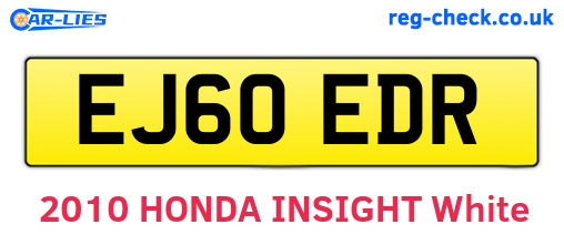 EJ60EDR are the vehicle registration plates.