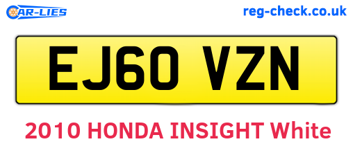 EJ60VZN are the vehicle registration plates.