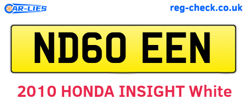 ND60EEN are the vehicle registration plates.