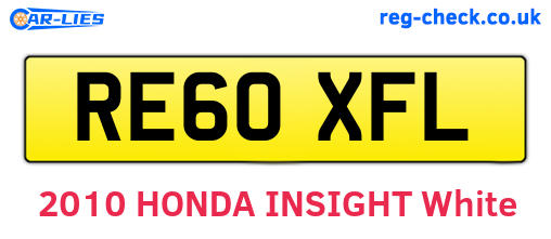 RE60XFL are the vehicle registration plates.