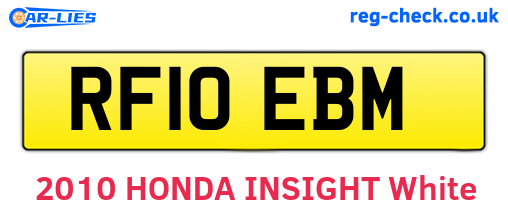 RF10EBM are the vehicle registration plates.