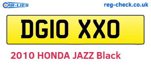 DG10XXO are the vehicle registration plates.