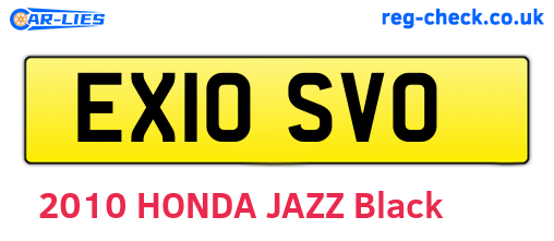 EX10SVO are the vehicle registration plates.