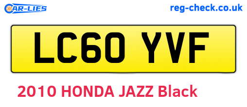 LC60YVF are the vehicle registration plates.