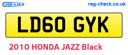 LD60GYK are the vehicle registration plates.