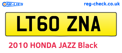 LT60ZNA are the vehicle registration plates.